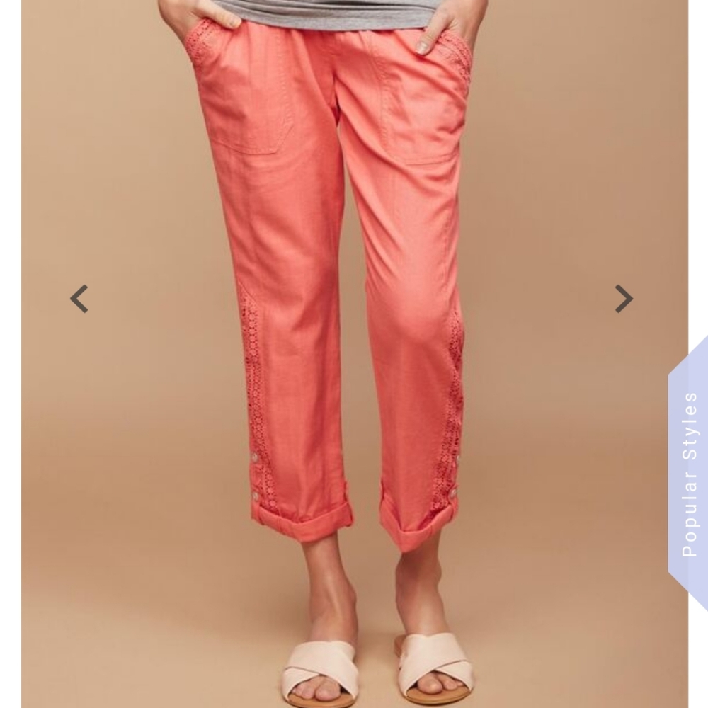 2 for $10 Motherhood Maternity white Linen pants
